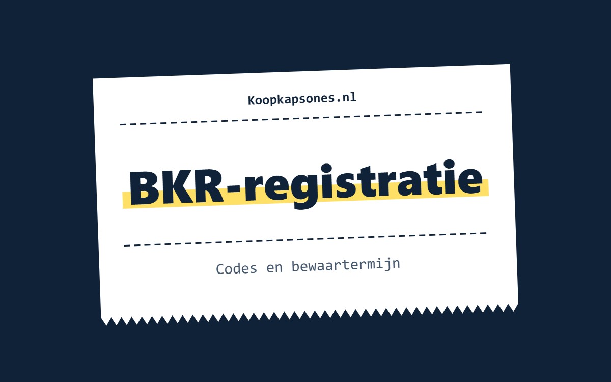 BKR-registratie – Codes en bewaartermijn